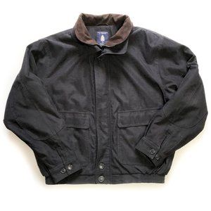 ROUNDTREE & YOURKE Mens Black Bomber Jacket Large